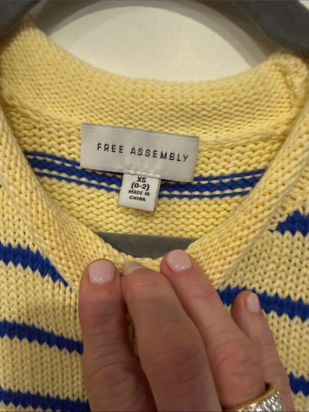 Kids Yellow & Blue Striped Knit Tank - Sleeveless Summer Top - Picture 4 of 5